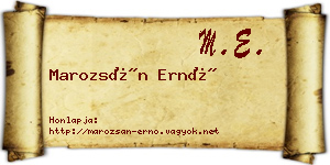 Marozsán Ernő névjegykártya
