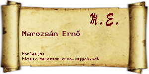 Marozsán Ernő névjegykártya