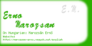 erno marozsan business card