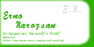 erno marozsan business card